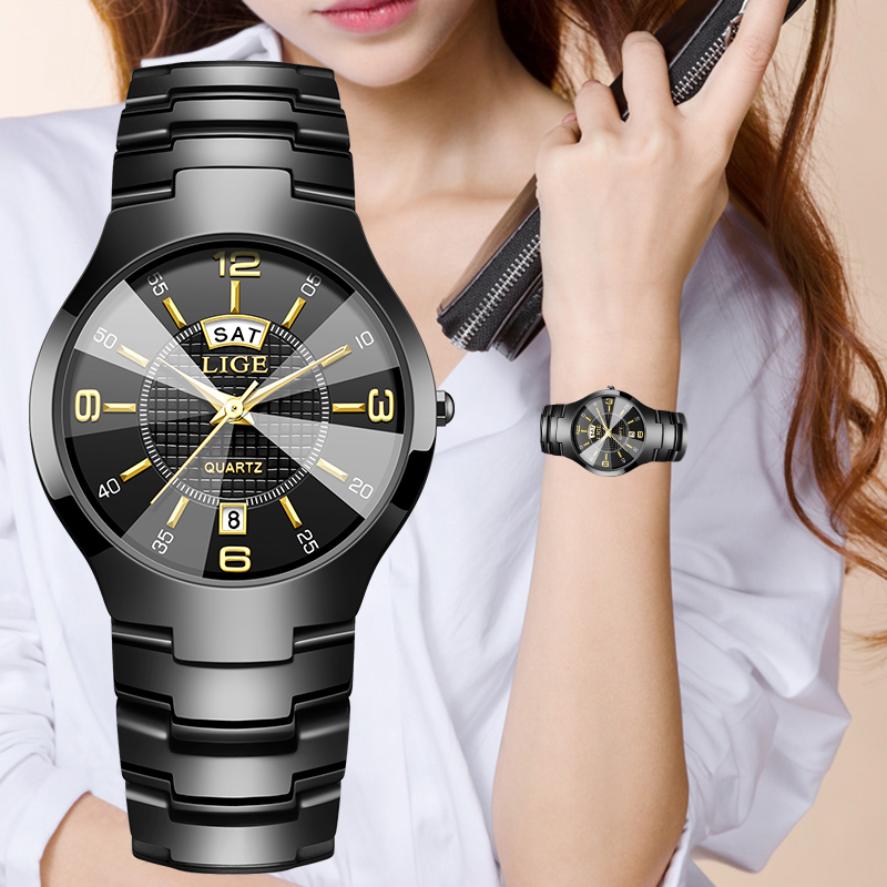 Luxury Watch & Jewellery - Elegancki zegarek damski LIGE, luksusowy ceramiczny