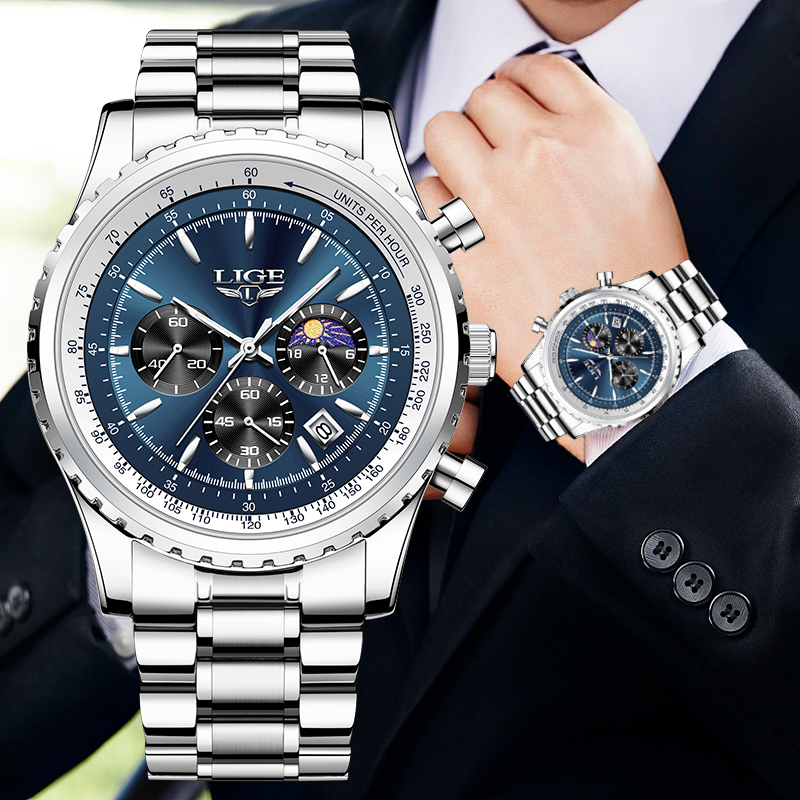 Luxury Watch Mockup - Markowe luksusowe kwarcowy zegarek męski faza
