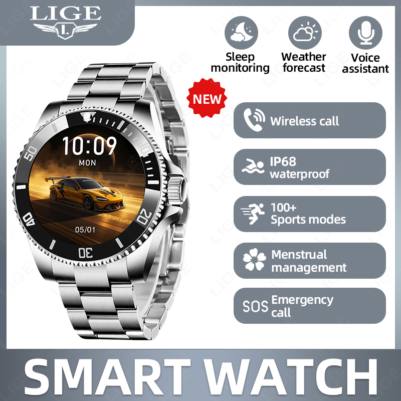 Luxury Watch In The World - LIGE Biznesowy Smartwatch Męski Luksusowy Sportowy