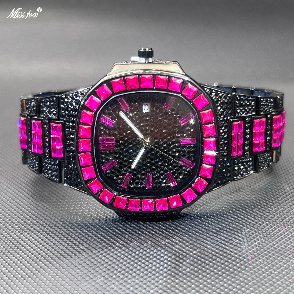 Luxury Watch Iceberg - MISSFOX Luksusowy Zegarek Męski Różowy Złoty