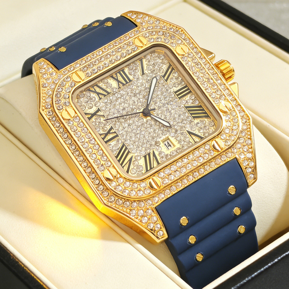 Luxury Watch Iceberg - Modny Zegarek Kwarcowy z Pełnym Diamentowym
