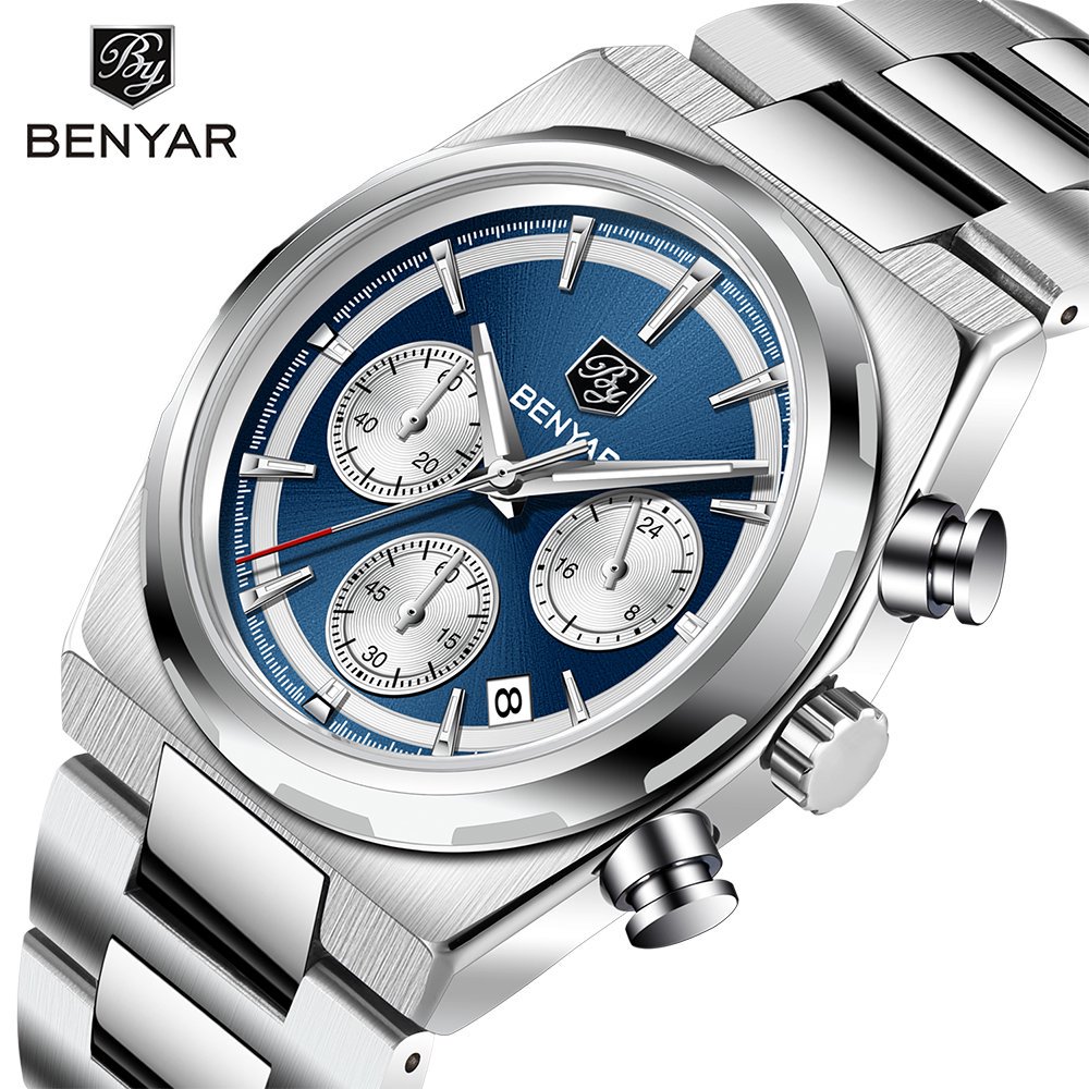 Luxury Watch Second Hand - BENYAR 40MM Męski Wielofunkcyjny Zegarek Kwarcowy