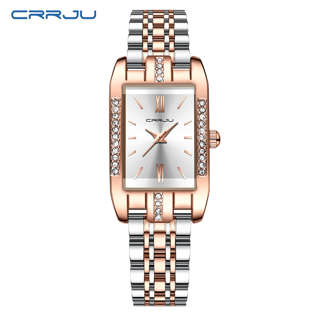 Luxury Watch For Sale - CRRJU Luksusowy Kwadratowy Zegarek Damski Wodoodporny