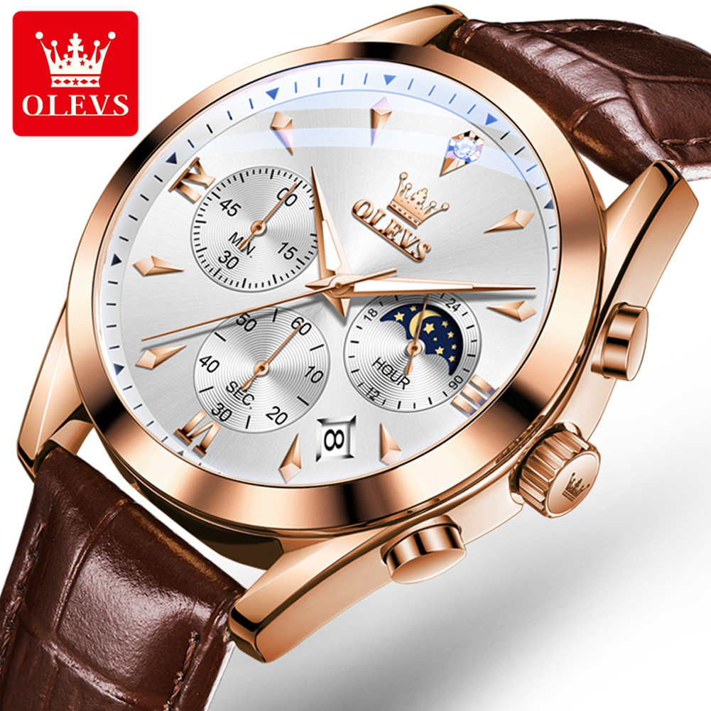 Luxury Watch Mockup - OLEVS Brand New modny zegarek kwarcowy