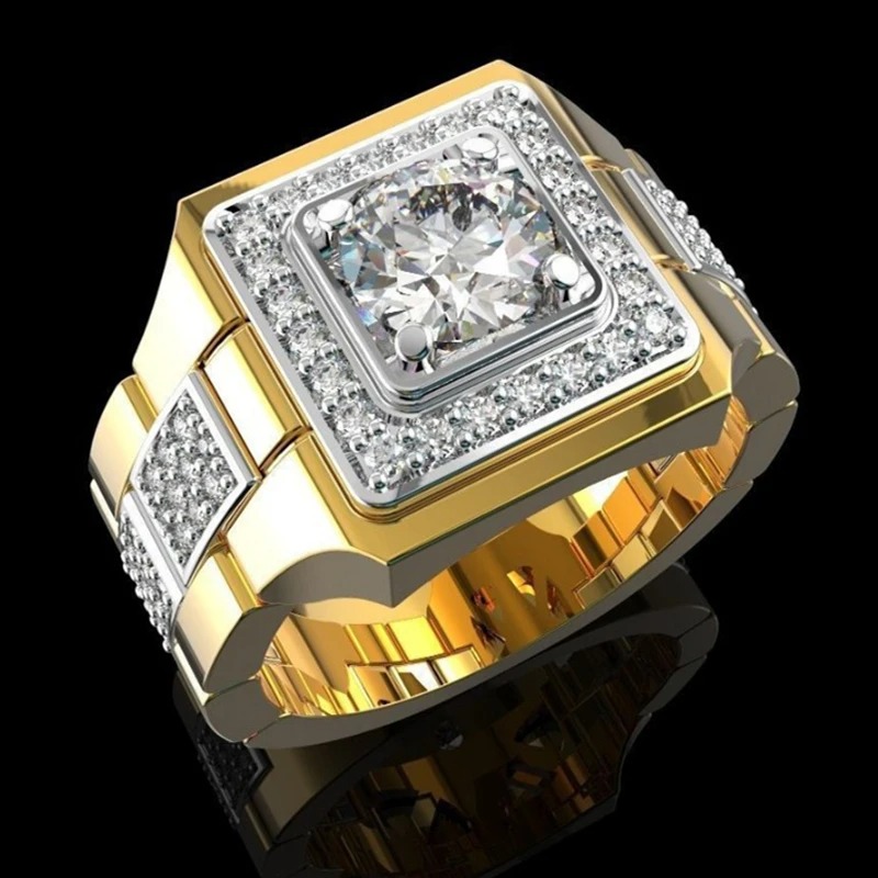 Luxury Watch Iceberg - Luksusowe męskie pierścionki z białym kamieniem