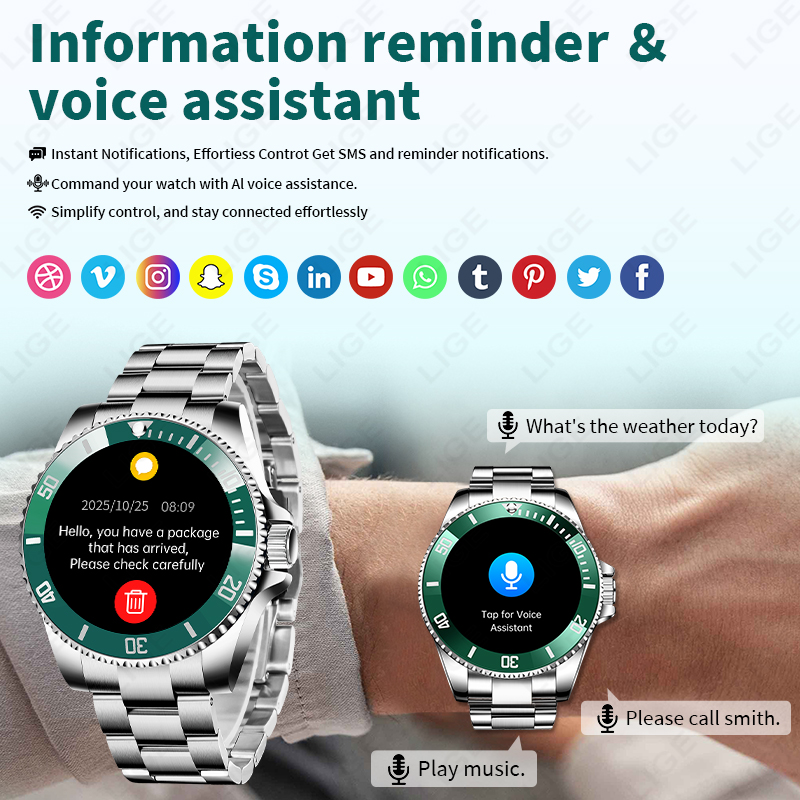 LIGE Nowy Smartwatch Męski Poł – Luxury Watch In The World recenzja i cena