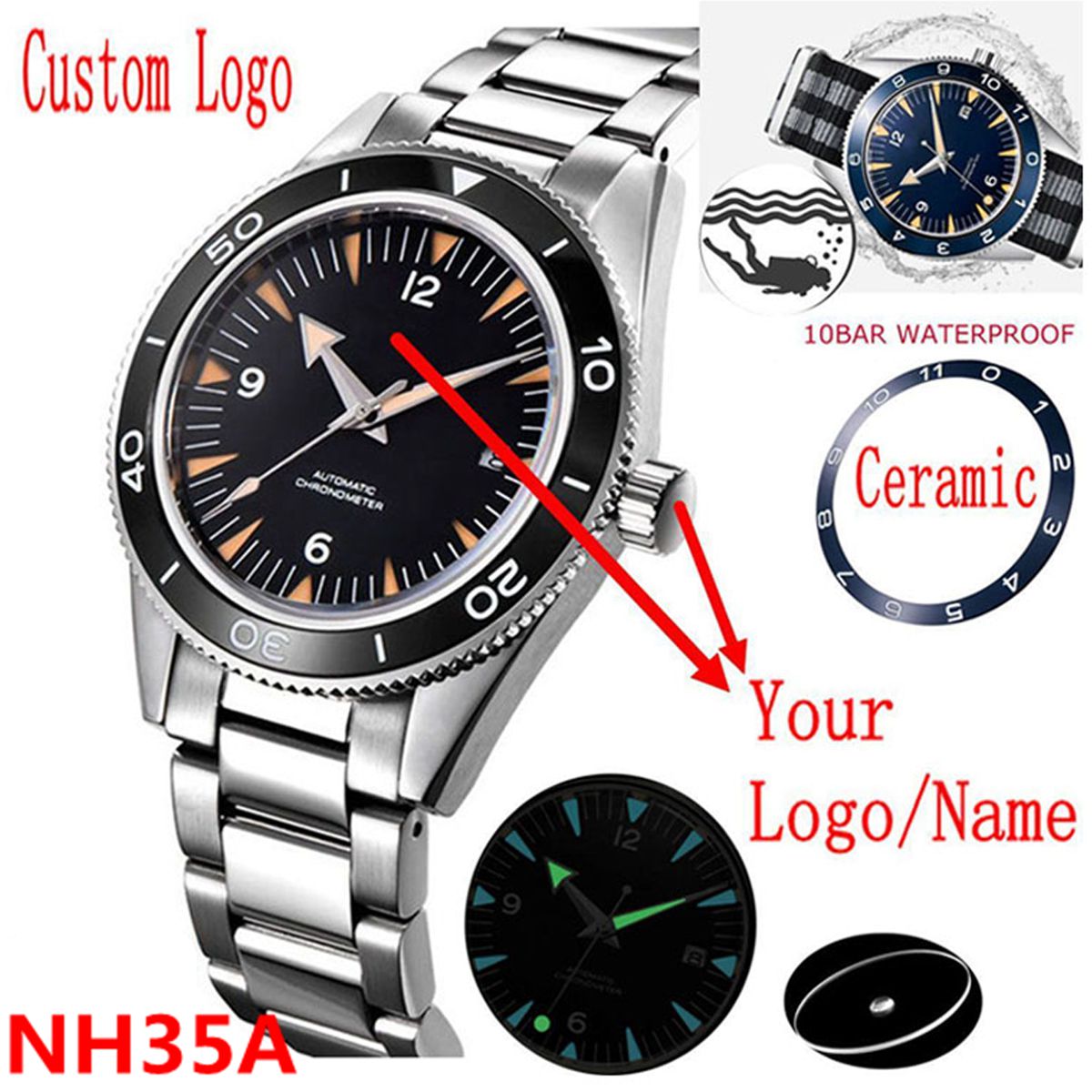 Własne logo NH35 zegarek z mec – Luxury Watch Quality recenzja i cena
