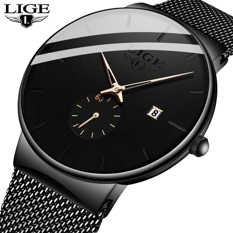 LIGE modne męskie zegarki Top  – Luxury Watch Mockup recenzja i cena